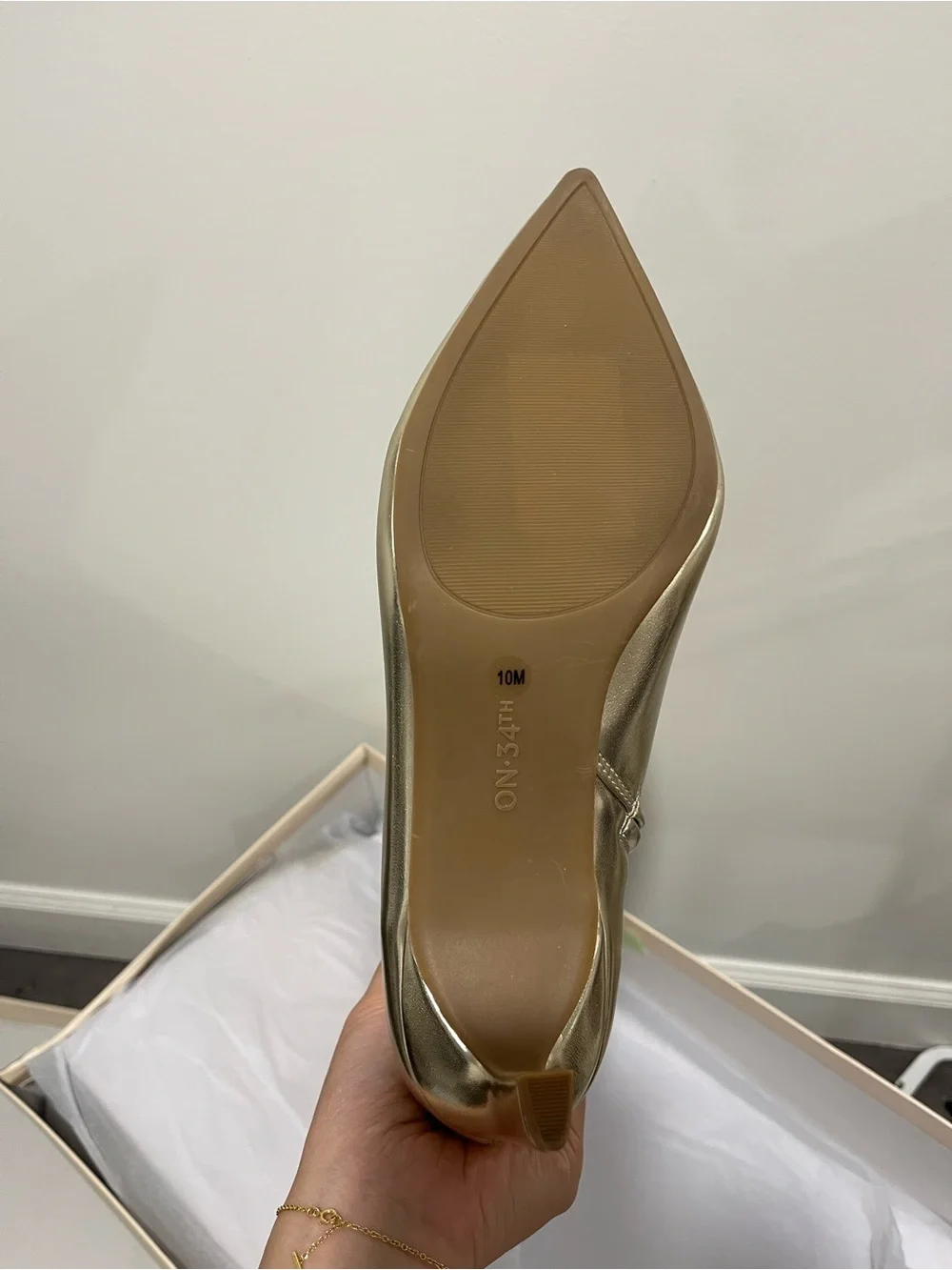 Metallic Gold Over-the-Knee Pointed Toe Boot